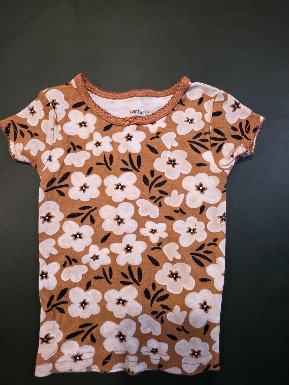 Carter's Girls' Rust Floral Short Sleeve Tee
